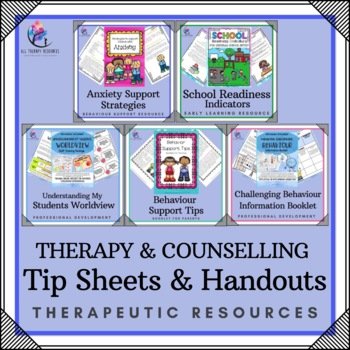 BUNDLE - Tip Sheets and Handouts - Variety of Counselling and Therapy Themed