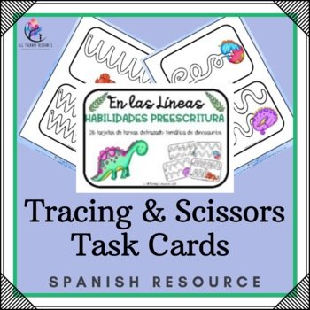 SPANISH VERSION Pre-writing Tracing and Scissor Practice Task Fine Motor Skills