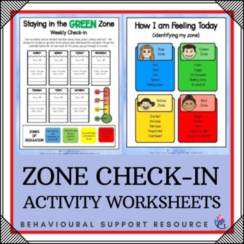 Weekly Emotions Check-in Tool - Staying in the GREEN Zone - Feelings Check In