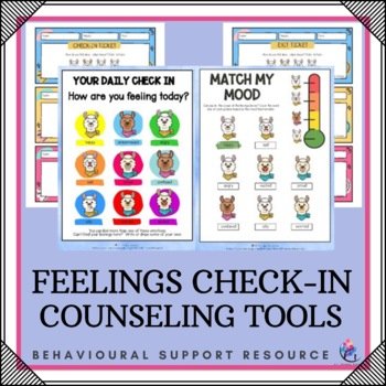 Daily Check-in Feeling - Match Moods - Check-in & Exit Tickets - LLAMA  THEME