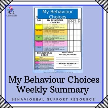 FREE and EDITABLE - WEEKLY CHECK-IN MY BEHAVIOUR CHOICES
