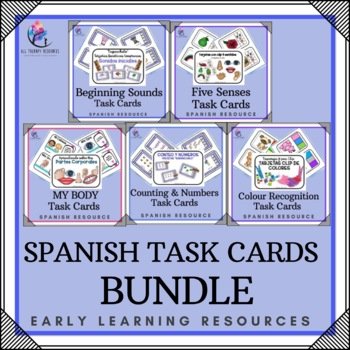 SPANISH BUNDLE - Task Cards - Early Learning Kindergarten Preschool