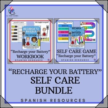 SPANISH VERSION BUNDLE - Recharge Your Battery - Self Care Workbook & Board Game