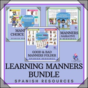 SPANISH BUNDLE - Learning about Manners  - File Folder Social Narrative Cards