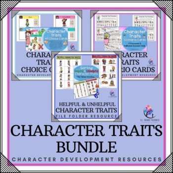 BUNDLE - Character Traits Bundle - File Folder Choice Cards Personality