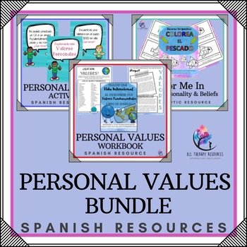SPANISH BUNDLE -  Personal Values - Workbook Activities Worksheets