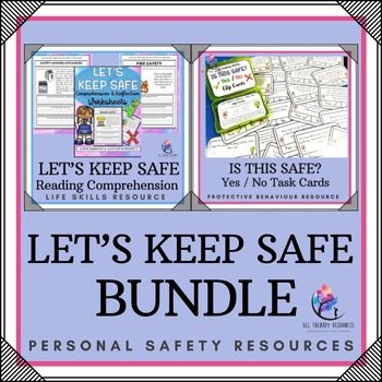 BUNDLE - LET'S KEEP SAFE I Task Cards Reading Comprehension I Personal Safety