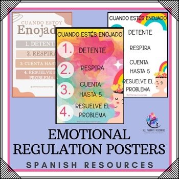 SPANISH VERSION - Emotional Regulation and Relaxation Poster - 3 Different Types