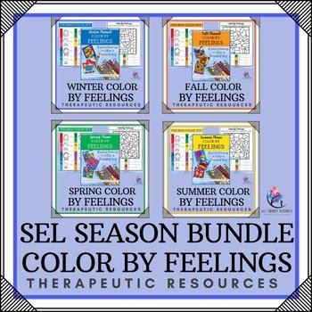 SEASONAL Color by Number with Feelings - SPRING SUMMER FALL WINTER