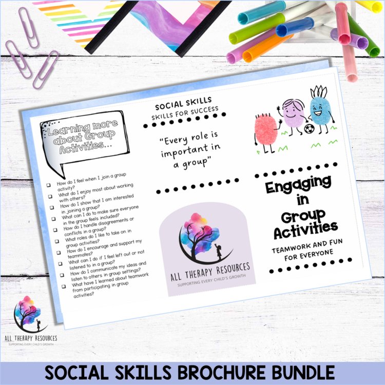 SOCIAL SKILLS BROCHURE BUNDLE - Social Skills Activities Executive Functioning