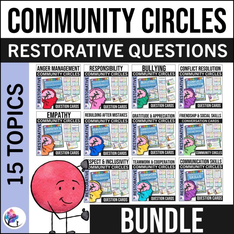RESTORATIVE PRACTICES QUESTIONS - COMMUNITY CIRCLES Conflict Resolution BUNDLE