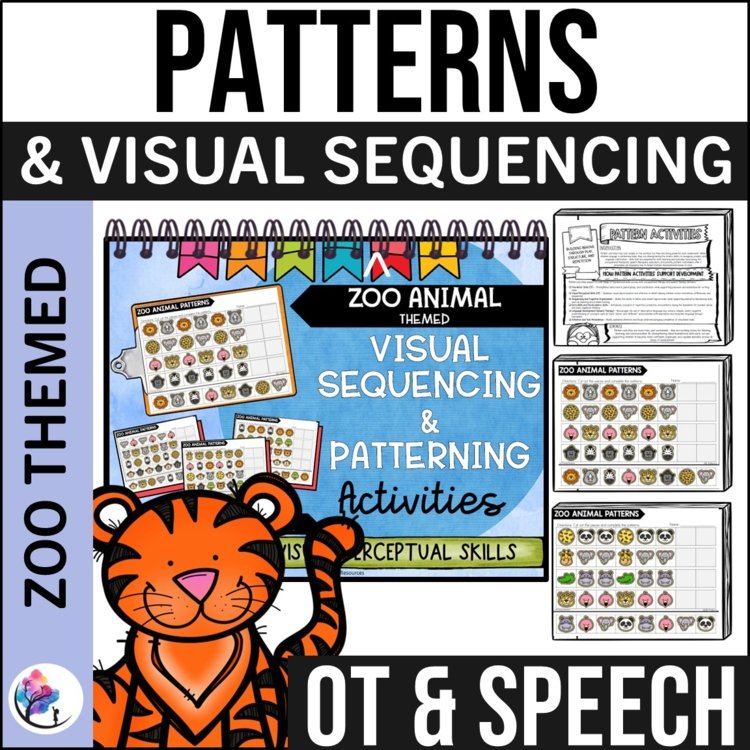 ZOO ANIMALS PATTERNS WORKSHEETS ACTIVITIES Visual Perceptual & Fine Motor Skills