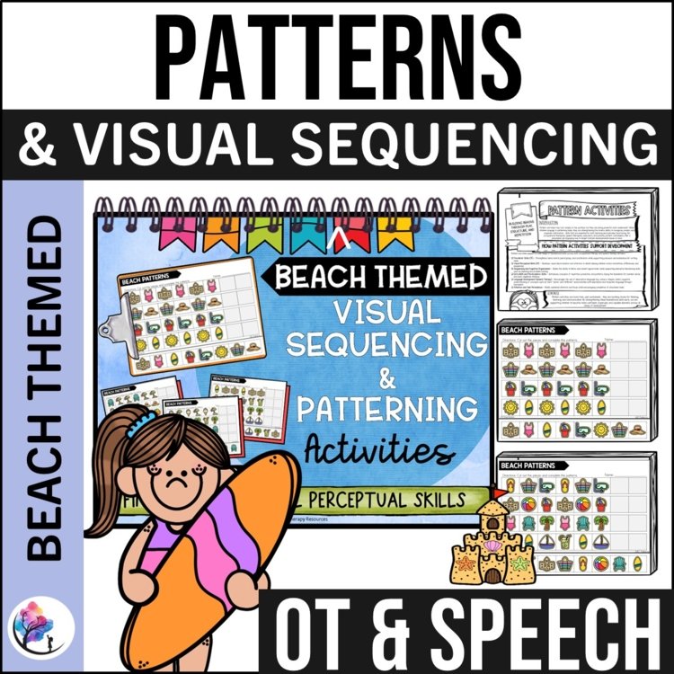 PATTERNS & VISUAL Sequencing Activities Bundle | OT, Speech Therapy & Special Ed