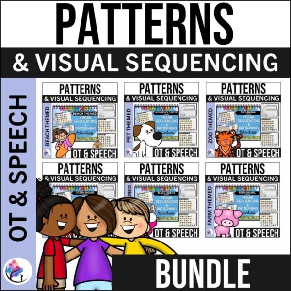 PATTERNS & VISUAL Sequencing Activities Bundle | OT, Speech Therapy & Special Ed