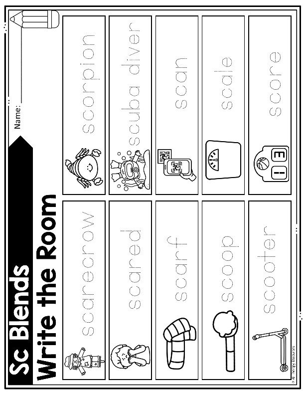 SC BEGINNING SOUNDS BLENDS WORKSHEETS I Spy Write the Room Speech Therapy Phonic