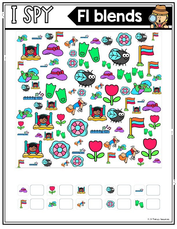 FL BEGINNING SOUNDS BLENDS WORKSHEETS I Spy Write the Room Speech Therapy Phonic