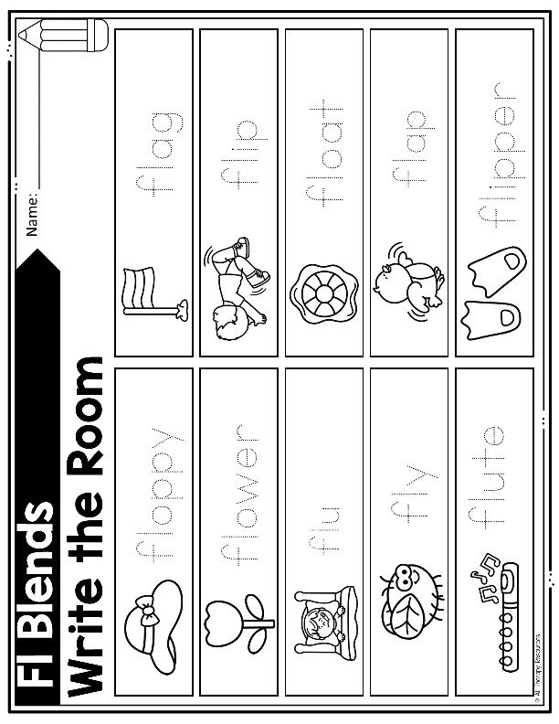 FL BEGINNING SOUNDS BLENDS WORKSHEETS I Spy Write the Room Speech Therapy Phonic