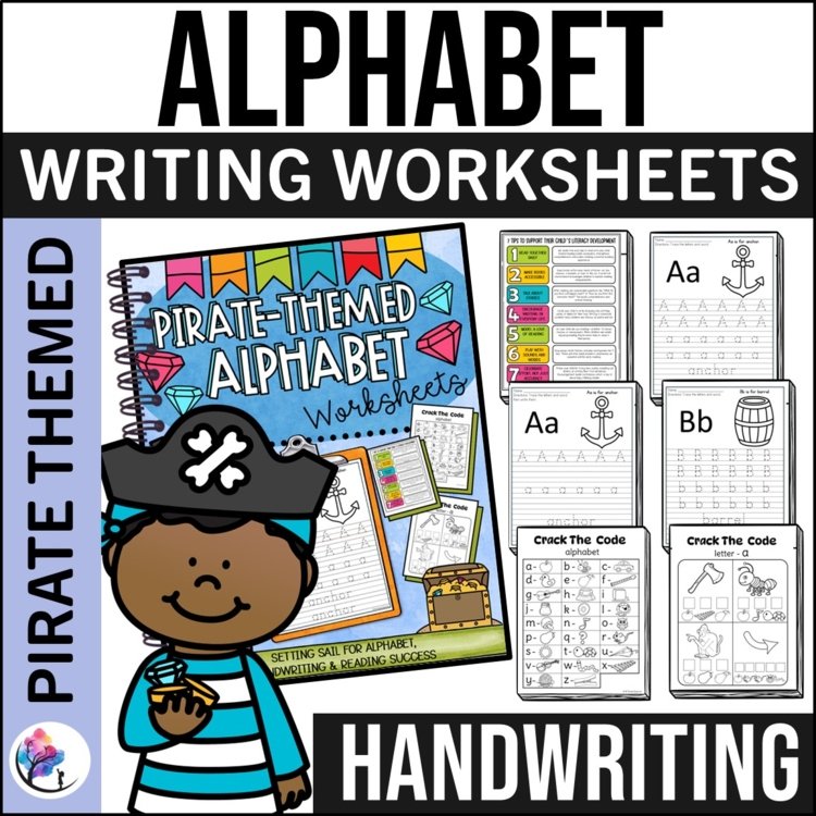 ALPHABET PRACTICE WORKSHEETS – Pirate Theme -Phonics Reading Writing ...