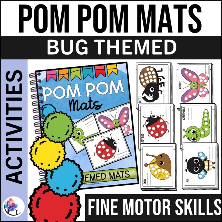 FINE MOTOR ACTIVITIES - BUG THEMED POM POM MATS - OCCUPATIONAL THERAPY