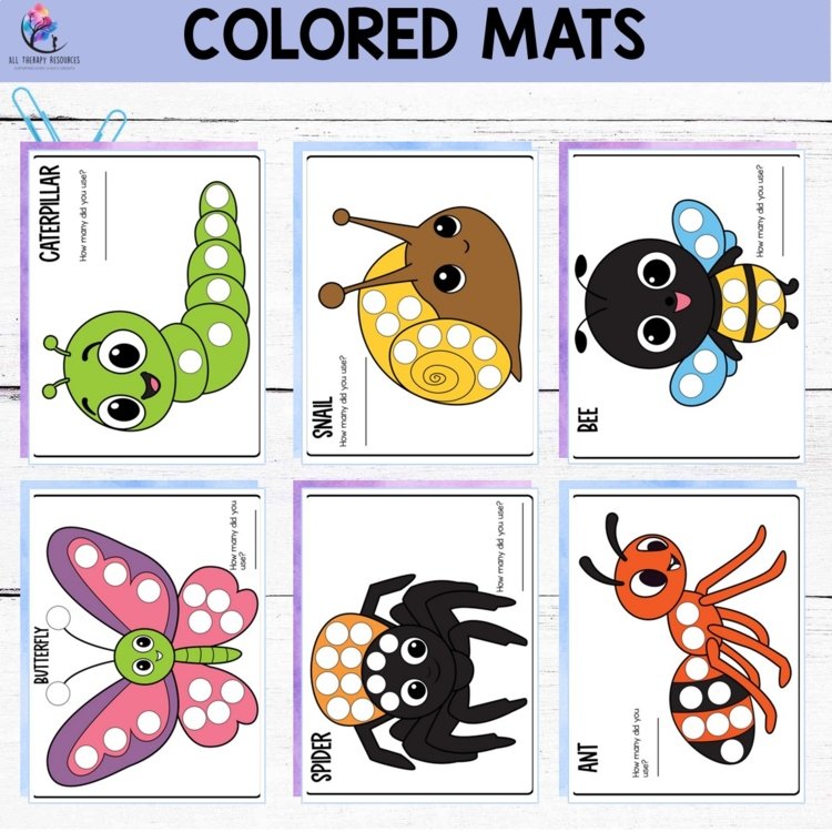 FINE MOTOR ACTIVITIES - BUG THEMED POM POM MATS - OCCUPATIONAL THERAPY