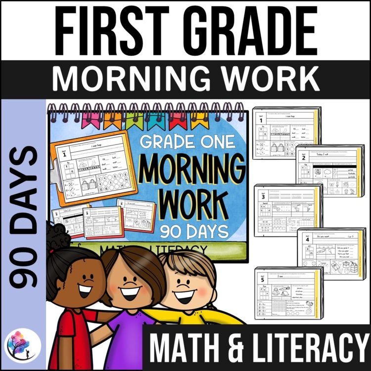 MORNING WORK FIRST GRADE Daily Math ELA Spiral Review First Grade Homework