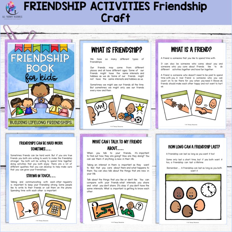 FRIENDSHIP ACTIVITIES Friendship Craft & Friendship Day Social Skills Activities