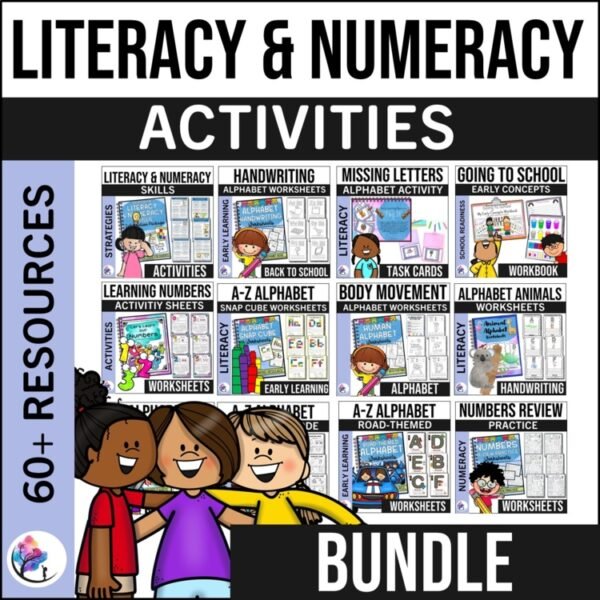 LITERACY WORKSHEETS & NUMERACY - Centers Kindergarten Preschool Worksheets Games