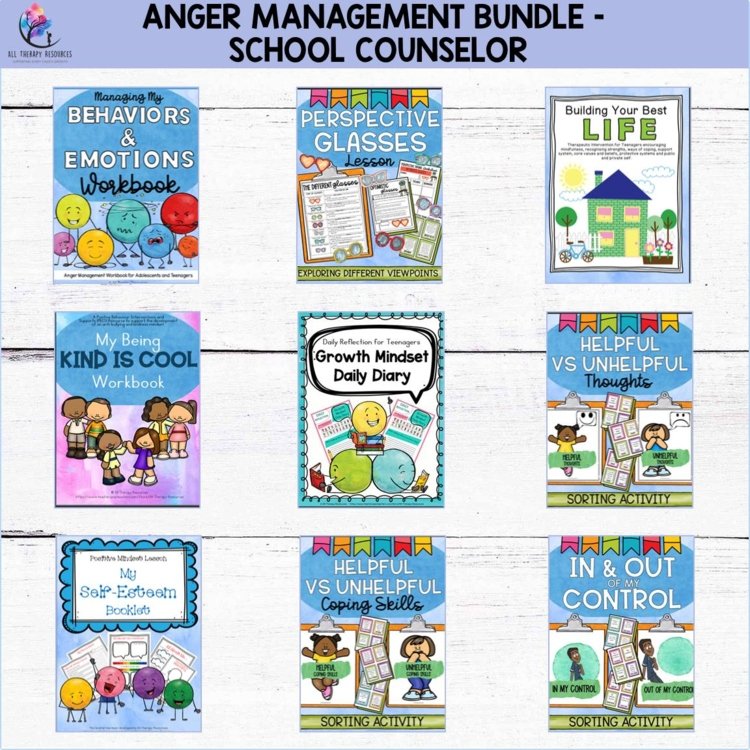 ANGER MANAGEMENT WORKSHEETS & ACTIVITIES BUNDLE - Lessons, Games & Thermometer