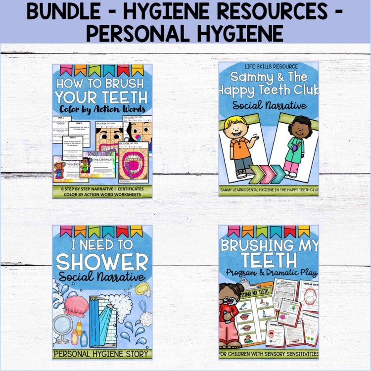 HYGIENE WORKSHEETS & LESSONS Hygiene Social Narrative Stories & Hygiene SPED