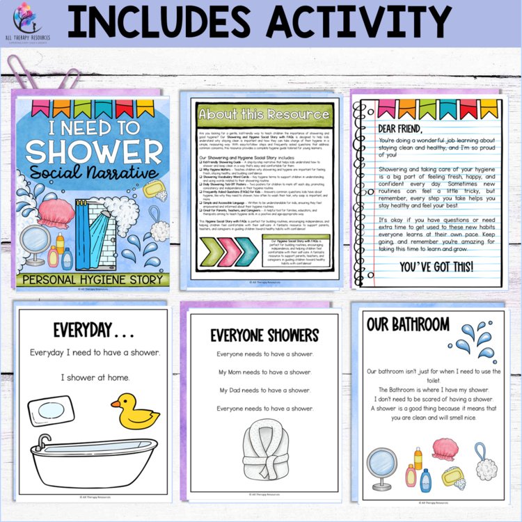 HYGIENE WORKSHEETS & LESSONS Hygiene Social Narrative Stories & Hygiene SPED