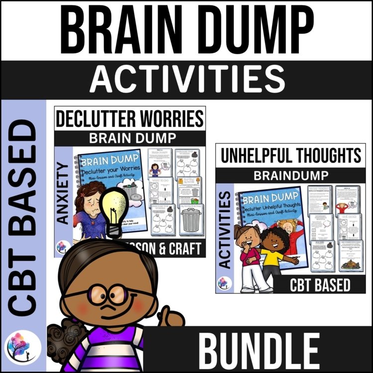 BUNDLE - Dump Worries and Dump Unhelpful thoughts - CBT Creative Therapy Lessons