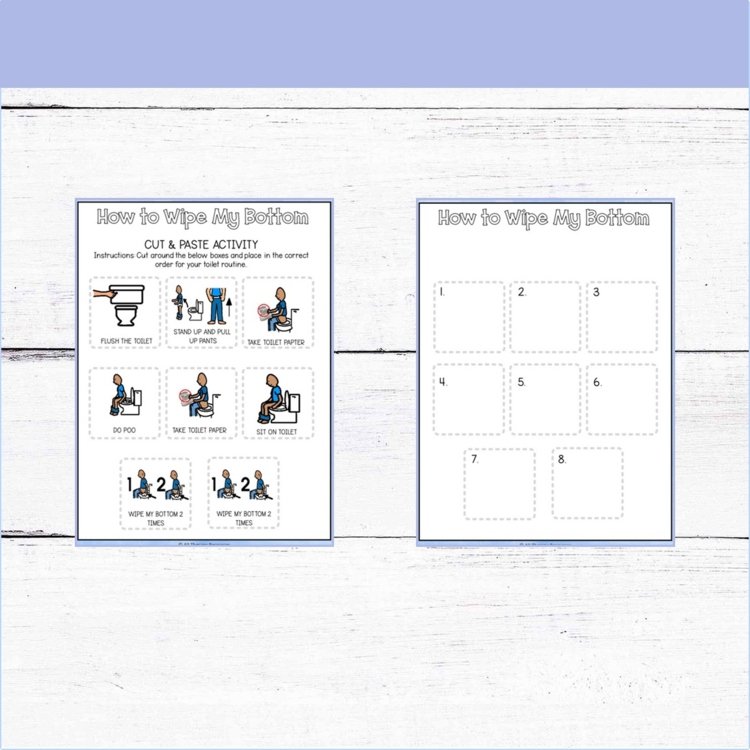 TOILETING SOCIAL SCRIPT & TOILETING TRACKING - How to Wipe My Bottom BUNDLE