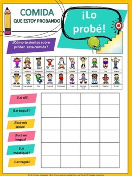 SPANISH VERSION - I tried it! - Fussy Eating, New Food Trial Checklist/Program