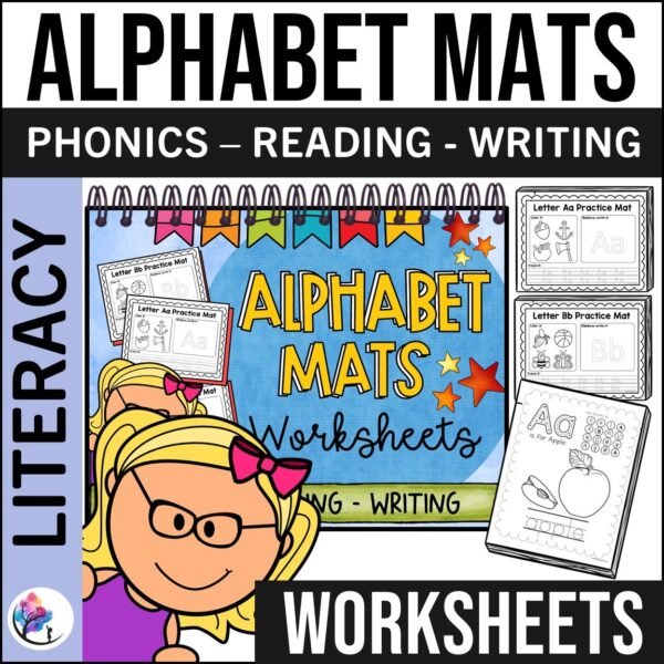 ALPHABET ABC PRACTICE MATS - Phonics Reading Writing Worksheets Tracing