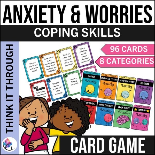 ANXIETY & WORRY COPING SKILLS CARDS - SEL Emotional Regulation Worry Thoughts