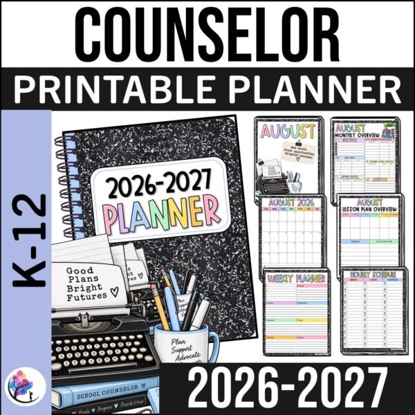 2026-2027 School Counselor Planner | Printable Counseling Planner & Organizer - Composite