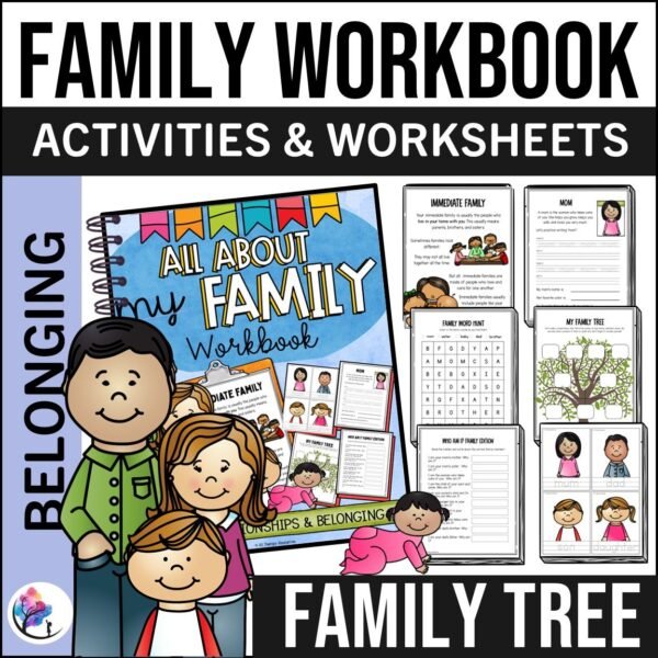 MY FAMILY WORKBOOK- Family Tree Template Project - All About me & my Heritage