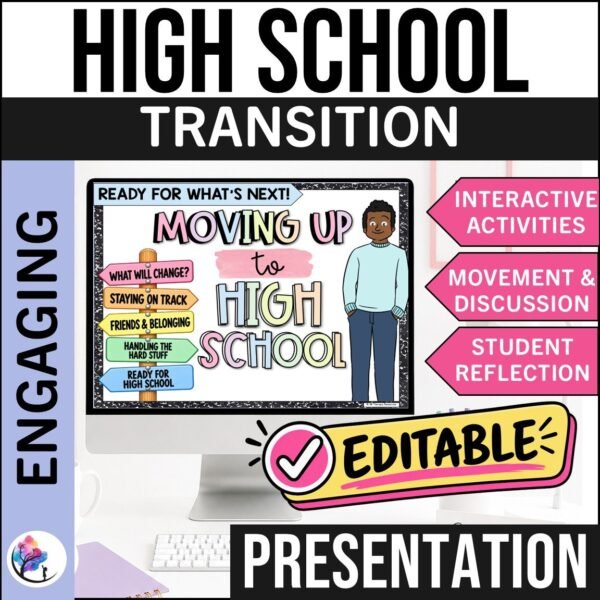TRANSITION TO HIGH SCHOOL LESSON PRESENTATION - Moving Up Activities Editable