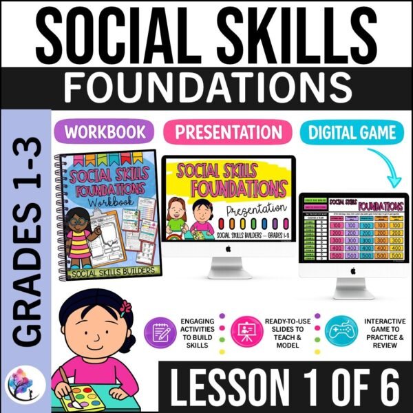 SOCIAL SKILLS ACTIVITIES WORKSHEETS GAMES - Small Group Counseling Curriculum