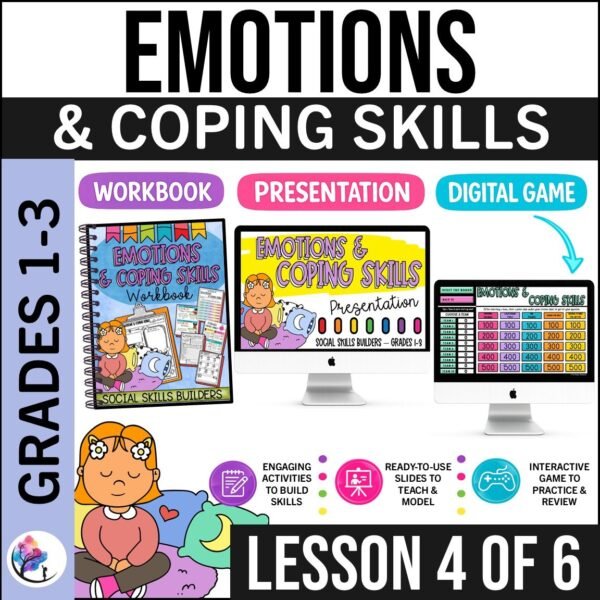 EMOTIONS AND COPING SKILLS ACTIVIITES GAMES WORKSHEETS - Small Group Counseling