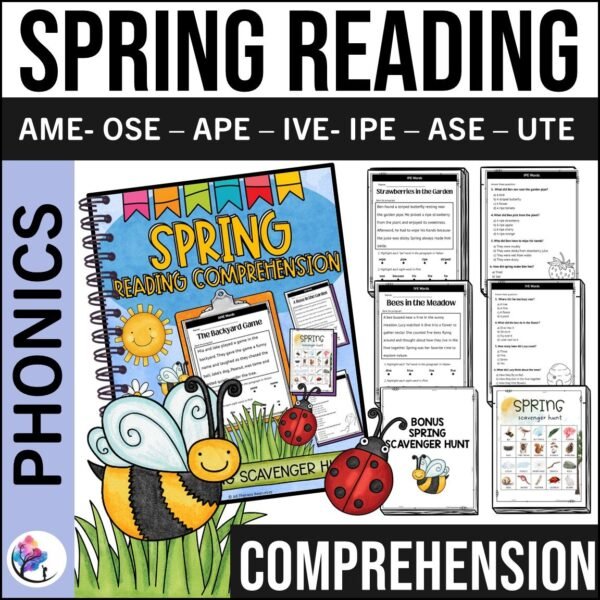SPRING ACTIVITIES READING COMPREHENSION Passages and Questions Phonics Worksheet