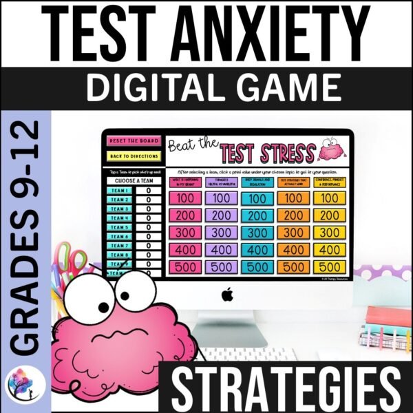 TEST ANXIETY Counseling Activities Test Taking Strategies Digital Game Coping
