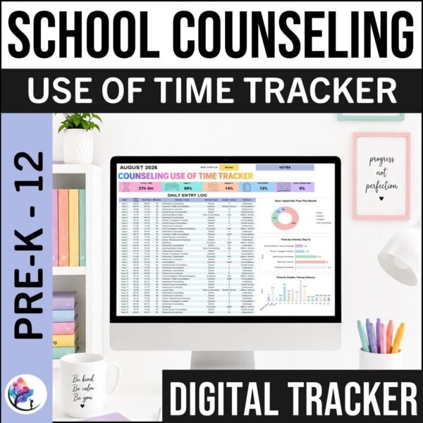 School Counseling Use of Time Tracker - Excel Worksheet - Editable