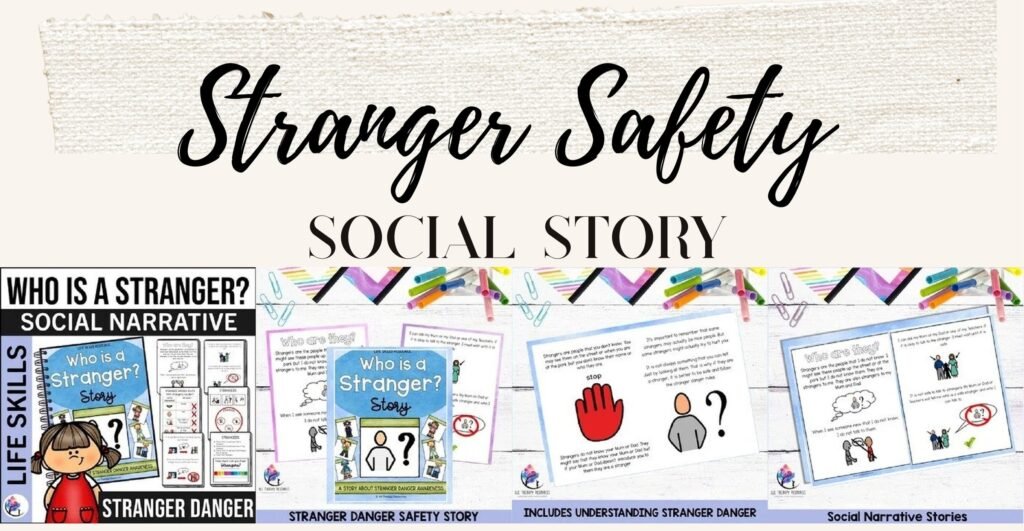 Stranger Danger Safety Story social narrative cover and sample pages