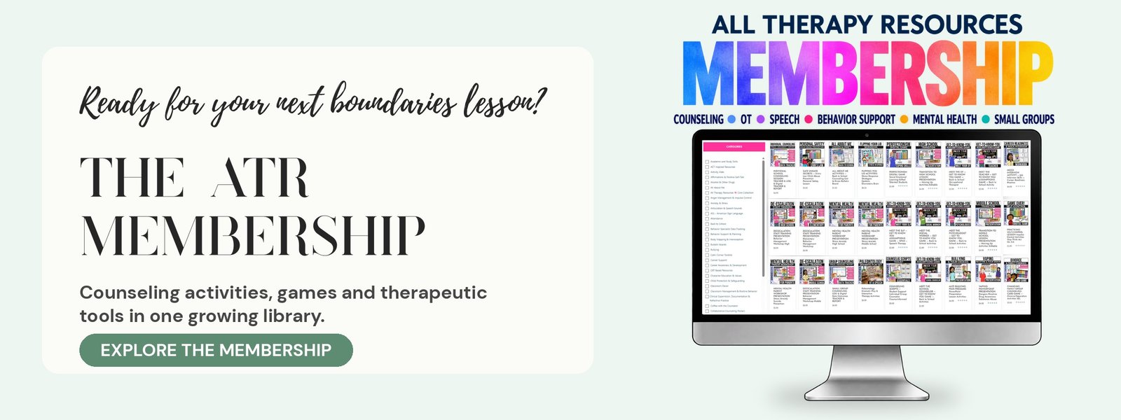 The ATR Membership: hundreds of ready-to-use therapy and counseling resources