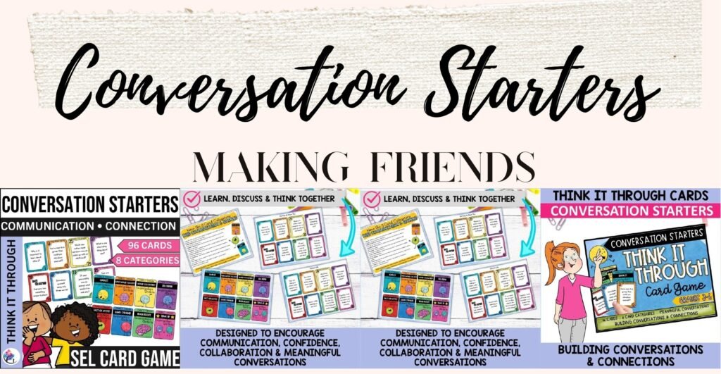 Think It Through Conversation Starters card game cover and sample cards