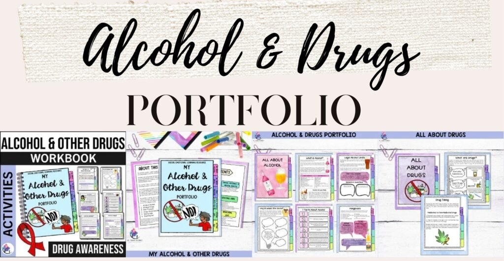 Alcohol and Drugs Portfolio cover and sample pages