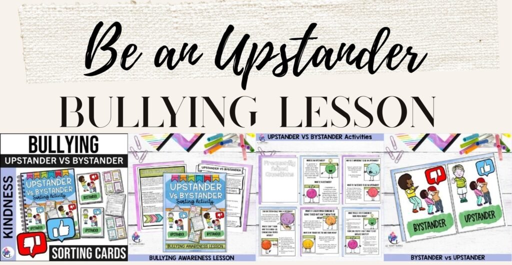 Upstander vs Bystander sorting activity cover and sample cards