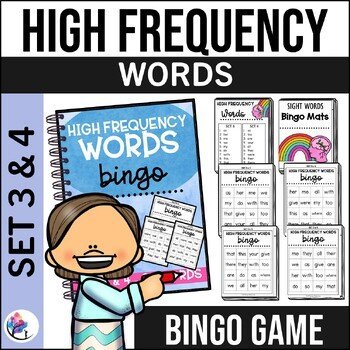 BINGO GAME - High Frequency Words - Sight Words - SET 3 & 4 (20 Words)