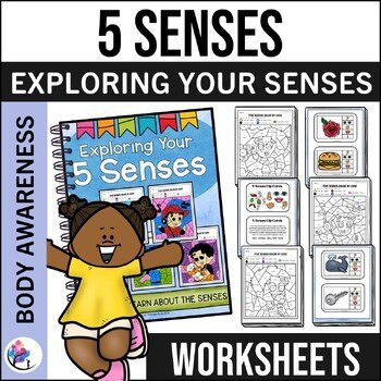 FIVE SENSES WORKSHEETS 5 Senses Color by Code Kindergarten Occupational Therapy
